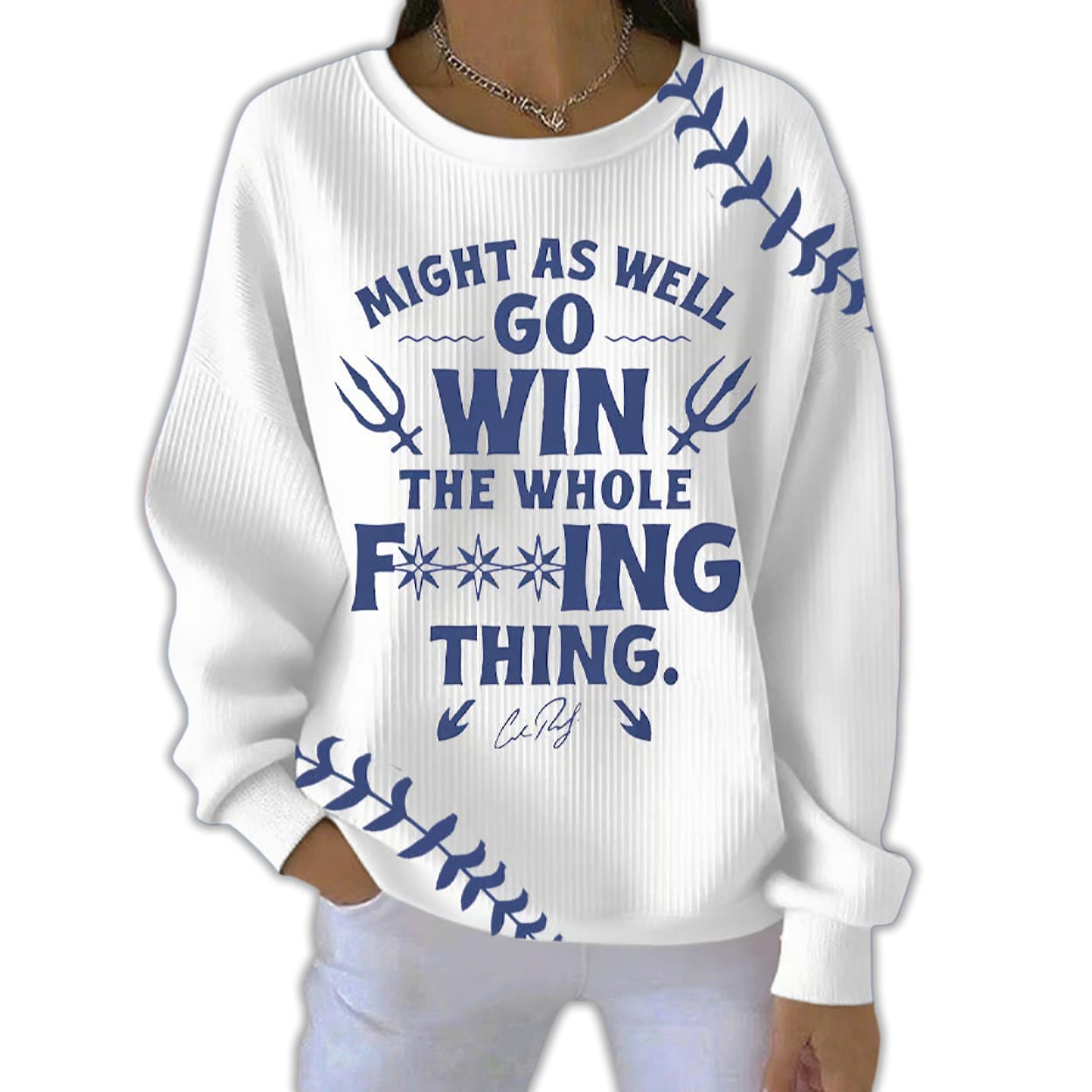 Mariners Might As Well Go Win The Whole Fucking Thing Pit Striped Sweatshirt Mariners Might As Well Go Win The Whole Fucking Thing Pit Striped Sweatshirt