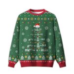 2025 Math Merry Xmas Tree Green Ugly Christmas Sweater