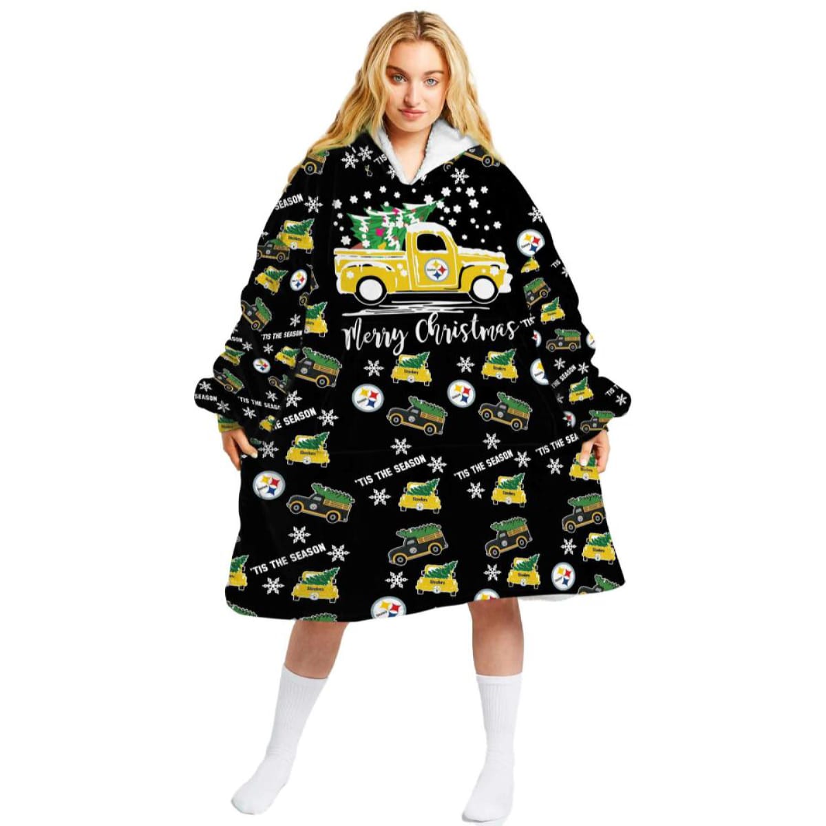 May Your Steelers Season Be Merry And Bright Blanket Hoodie May Your Steelers Season Be Merry And Bright Blanket Hoodie