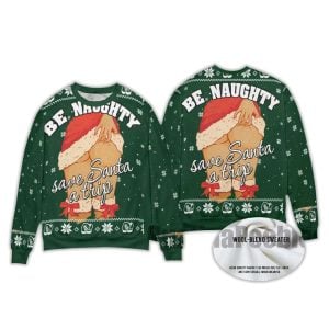 Be Naughty Save Santa A Trip Ugly Christmas Sweater1