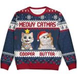 2025 Meowy Catmas Personalized Ugly Christmas Sweater