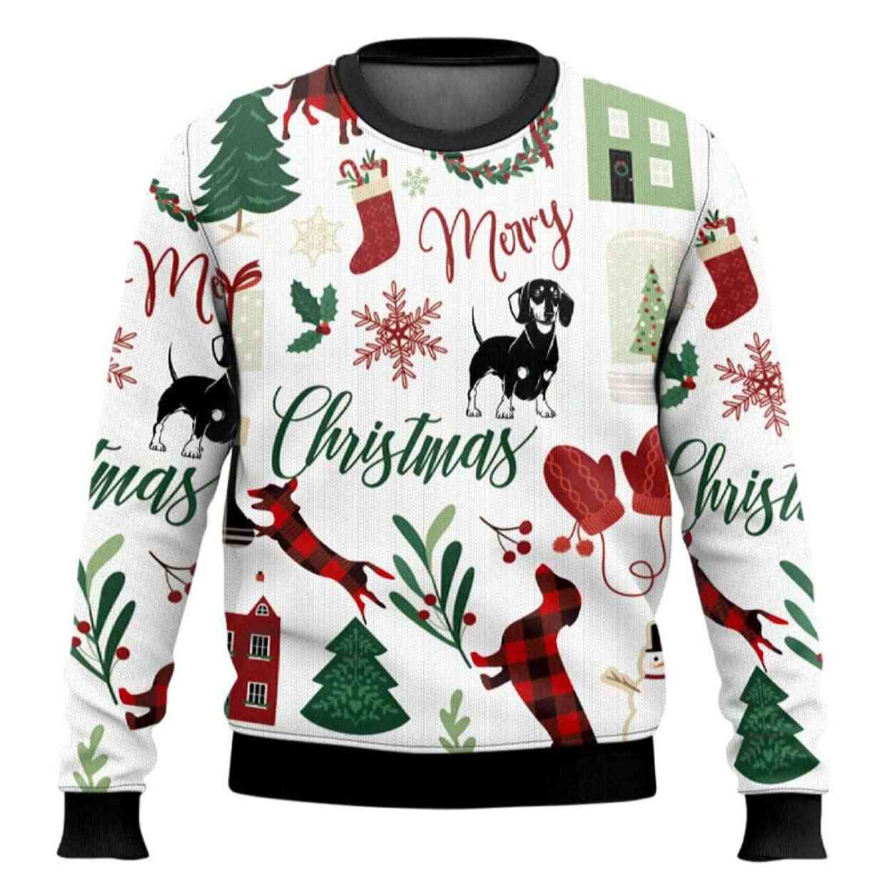 Merry Christmas Dachshund Ugly Christmas Sweater Merry Christmas Dachshund Ugly Christmas Sweater
