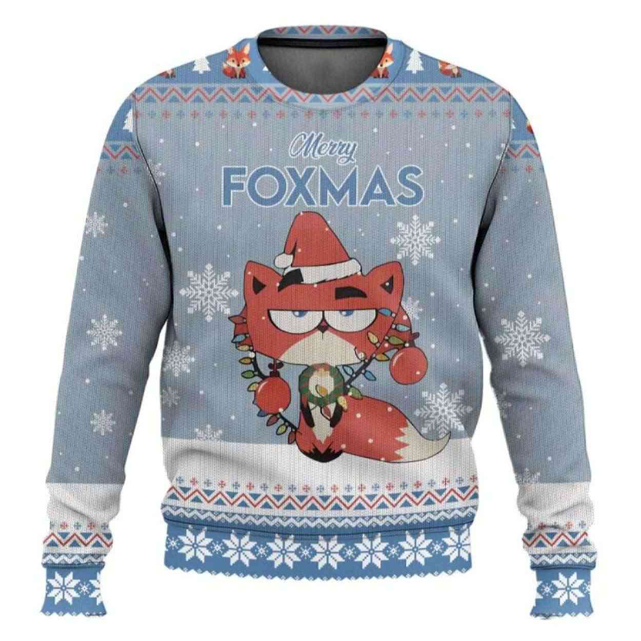 Merry Foxmas Cute Fox Ugly Christmas Sweater Merry Foxmas Cute Fox Ugly Christmas Sweater