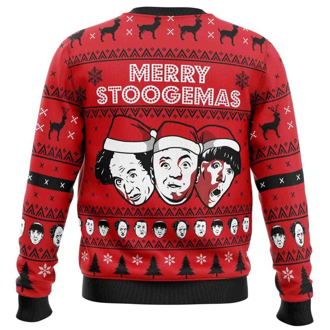 2025 Merry Stoogemas 3 Stooges Ugly Christmas Sweater 2025 Merry Stoogemas 3 Stooges Ugly Christmas Sweater
