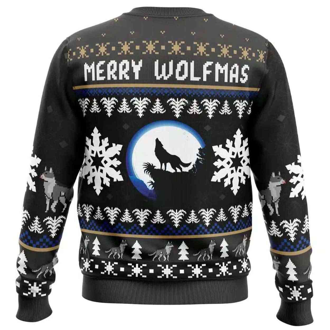 2025 Merry Wolfmas Wolf Ugly Christmas Sweater 2025 Merry Wolfmas Wolf Ugly Christmas Sweater