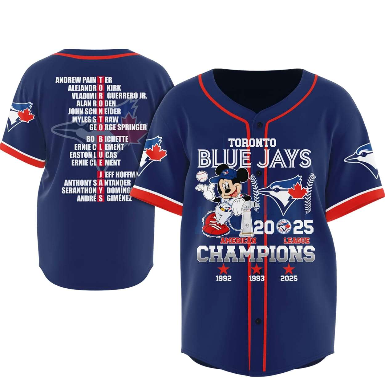 Mickey Blue Jays 2025 American League Champions Jersey Mickey Blue Jays 2025 American League Champions Jersey