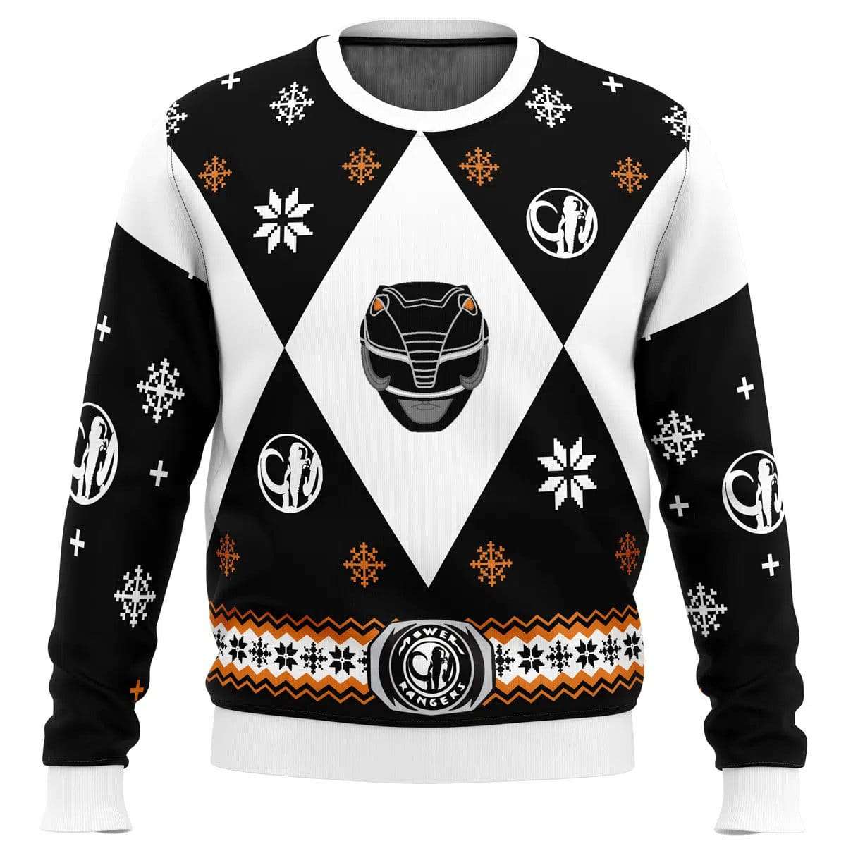 Mighty Morphin Power Rangers Black Ugly Christmas Sweater Mighty Morphin Power Rangers Black Ugly Christmas Sweater