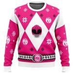2025 Mighty Morphin Power Rangers Pink Ugly Christmas Sweater