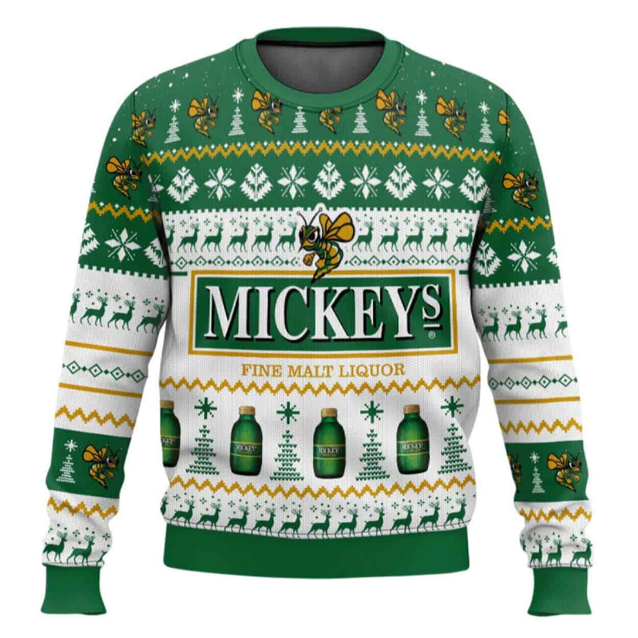 Miller Brewing Mickeys Fine Malt Liquor Ugly Christmas Sweater Miller Brewing Mickey's Fine Malt Liquor Ugly Christmas Sweater