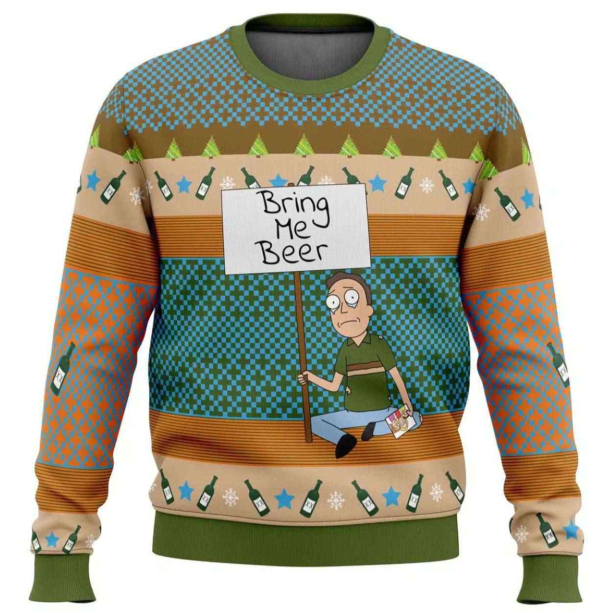 Morty Bring Me Beer Ugly Christmas Sweater Morty Bring Me Beer Ugly Christmas Sweater