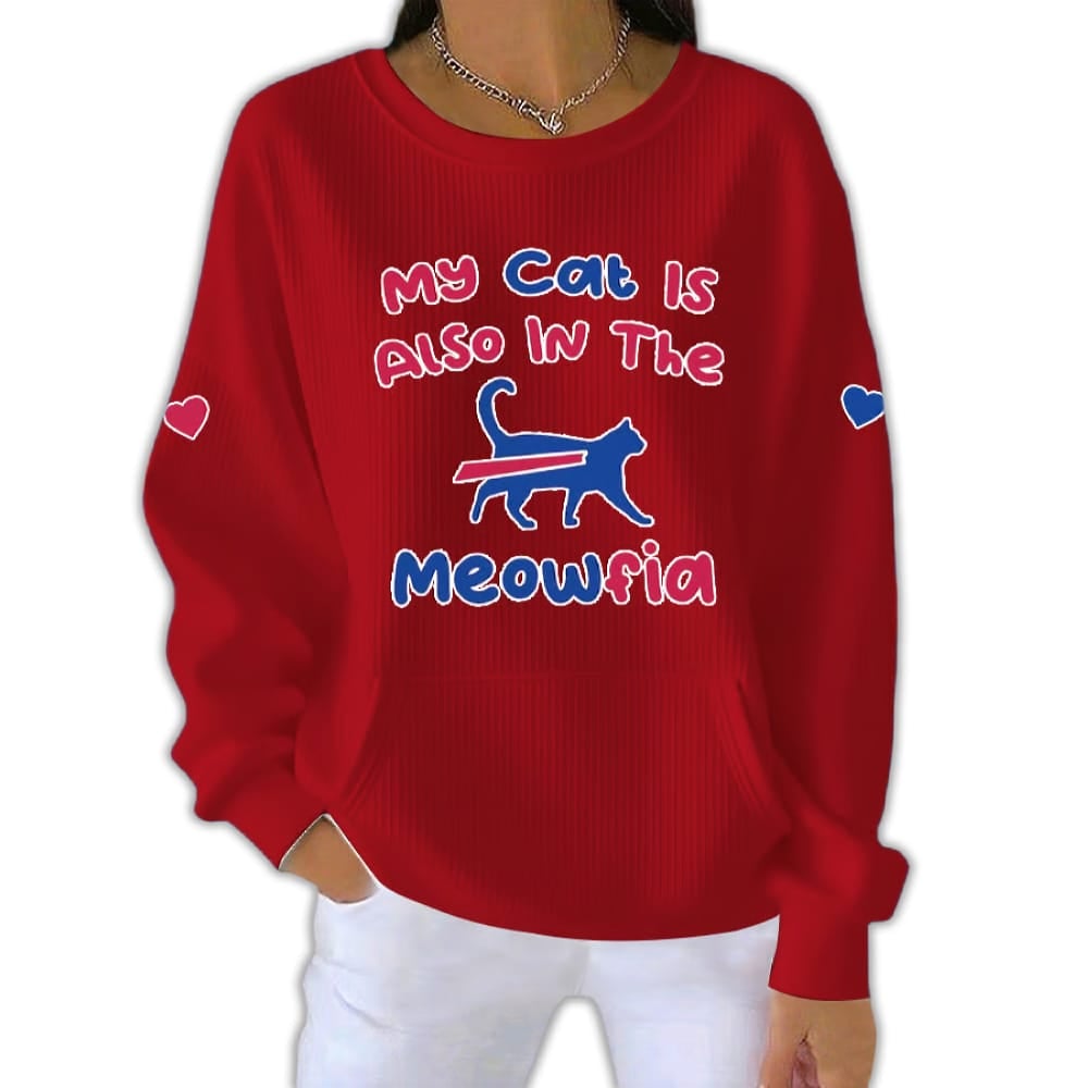 My Cat Is Also In The Meowfia Pit Striped Sweatshirt My Cat Is Also In The Meowfia Pit Striped Sweatshirt