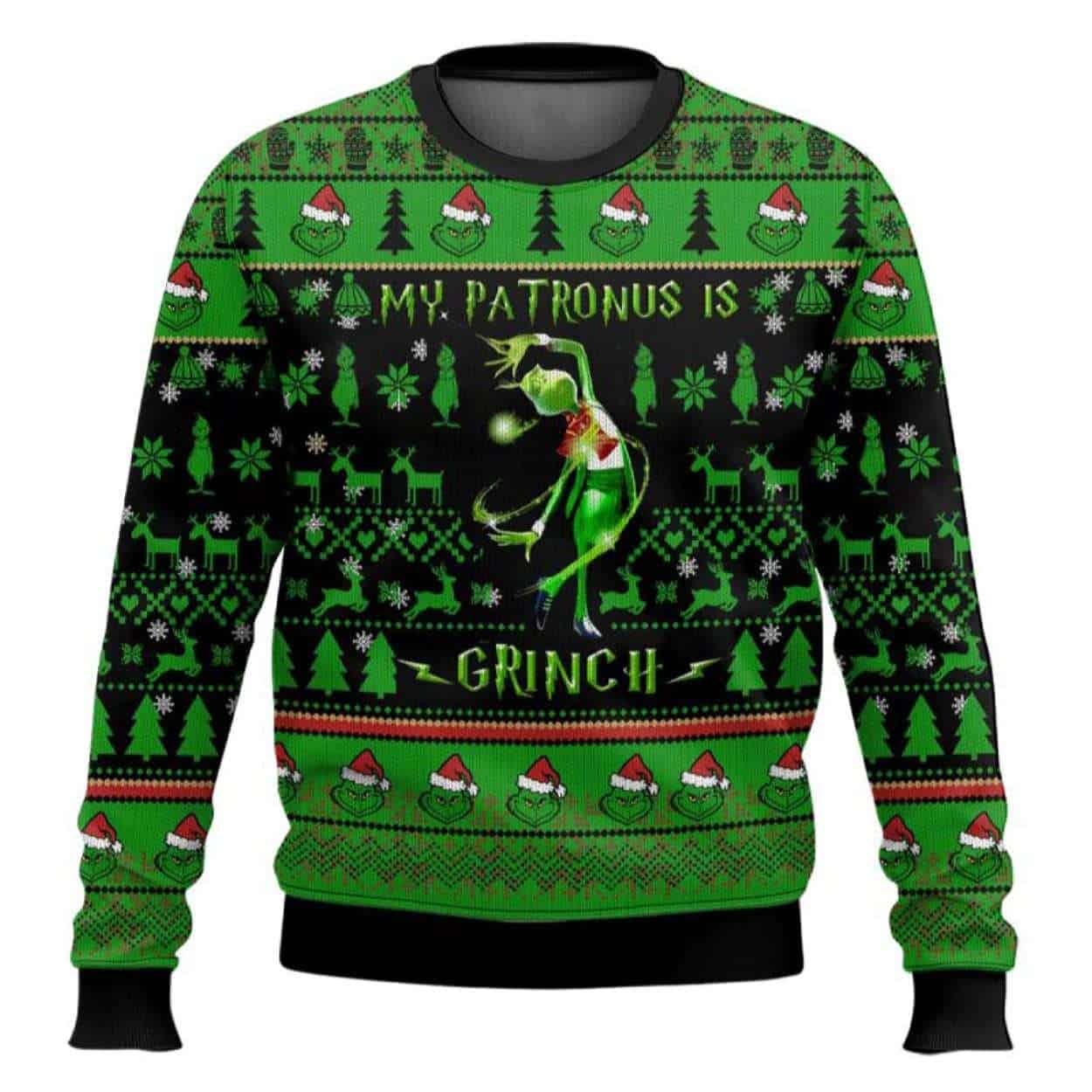 My Patronus Is The Grnch Ugly Christmas Sweater My Patronus Is The Grnch Ugly Christmas Sweater