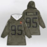 Myles Garrett 95 Browns Salute to Service Blanket Hoodie