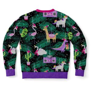 Jingle Balls Llama Unicorn Funny Ugly Christmas Sweater1