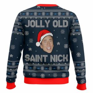 Jolly Old Saint Nick Nicolas Cage Ugly Christmas Sweater1