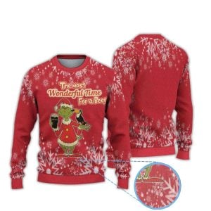 Guinness Grnch The Most Wonderful Time For A Beer Ugly Christmas Sweater