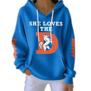 She Loves The Broncos Pit Striped Hoodie3