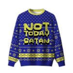 2025 Not Today Festive Satan Ugly Christmas Sweater