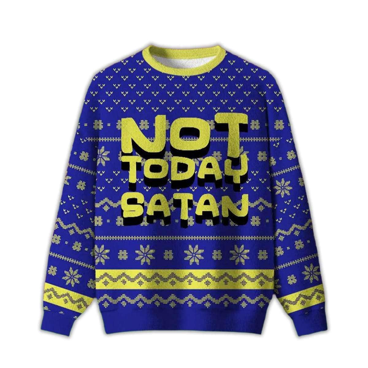 Not Today Festive Satan Ugly Christmas Sweater Not Today Festive Satan Ugly Christmas Sweater