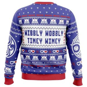 2025 Wibbly Wobbly Doctor Who Ugly Christmas Sweater 1 Wibbly Wobbly Doctor Who Ugly Christmas Sweater1