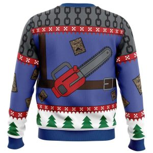 Ash J Williams Chainsaw Weave Dead by Daylight Ugly Christmas Sweater1
