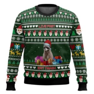 Raccoon Live Fast Eat Trash Ugly Christmas Sweater