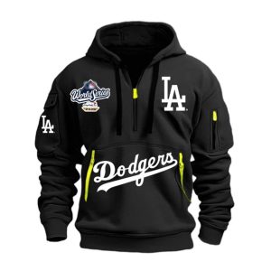 2025 Dodgers World Series Hoodie Half Zipper1