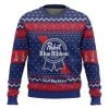 Pabst Blue Ribbon American Lager Beer Ugly Christmas Sweater