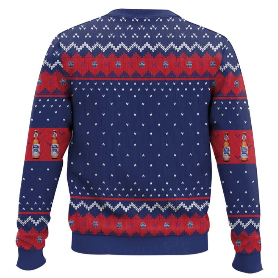 Pabst Blue Ribbon American Lager Beer Ugly Christmas Sweater Pabst Blue Ribbon American Lager Beer Ugly Christmas Sweater