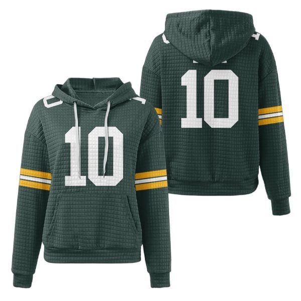 Packers Jordan Love 10 Waffle Hoodie