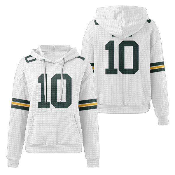 Packers Jordan Love 10 Waffle Hoodie