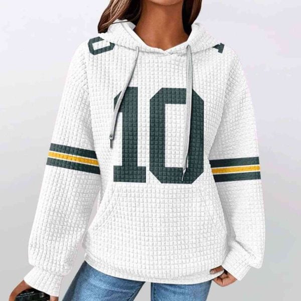 Packers Jordan Love 10 Waffle Hoodie