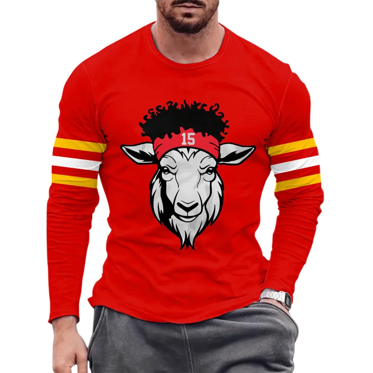 Patrick Mahomes GOAT Chiefs Long Sleeved T Shirt Patrick Mahomes GOAT Chiefs Long-Sleeved T-Shirt