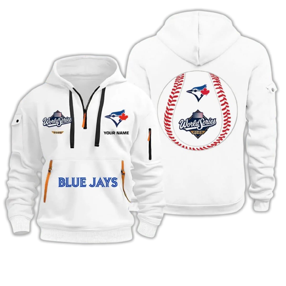 Personalized Blue Jays World Series 2025 Quarter Zip Hoodie Personalized Blue Jays World Series 2025 Quarter Zip Hoodie