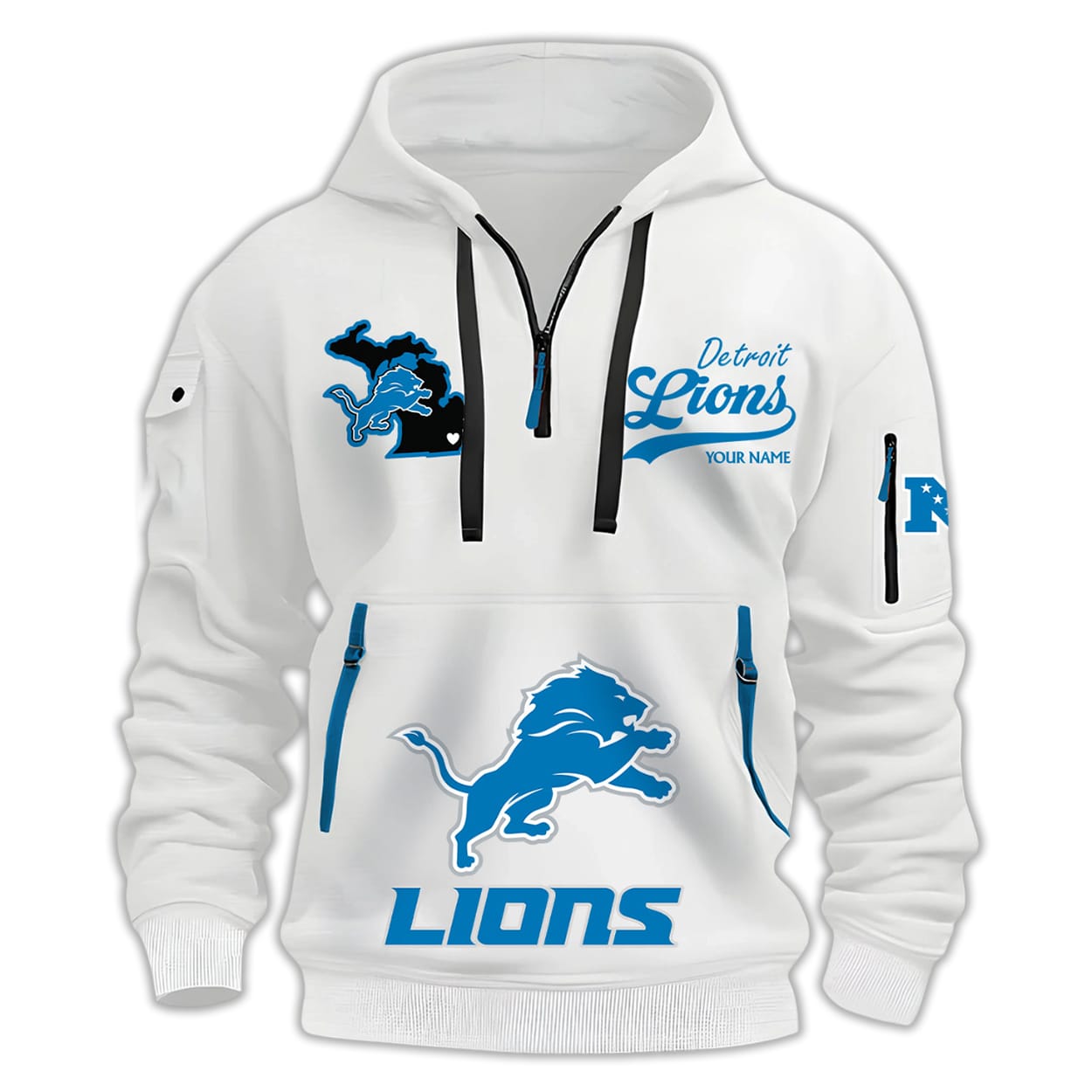 Personalized Lions Quarter Zip Hoodie Personalized Lions Quarter Zip Hoodie