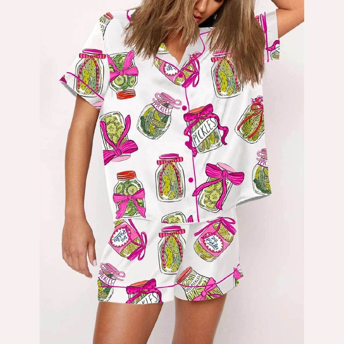 Pickle Lover Pink Bows Pajama Set Pickle Lover Pink Bows Pajama Set