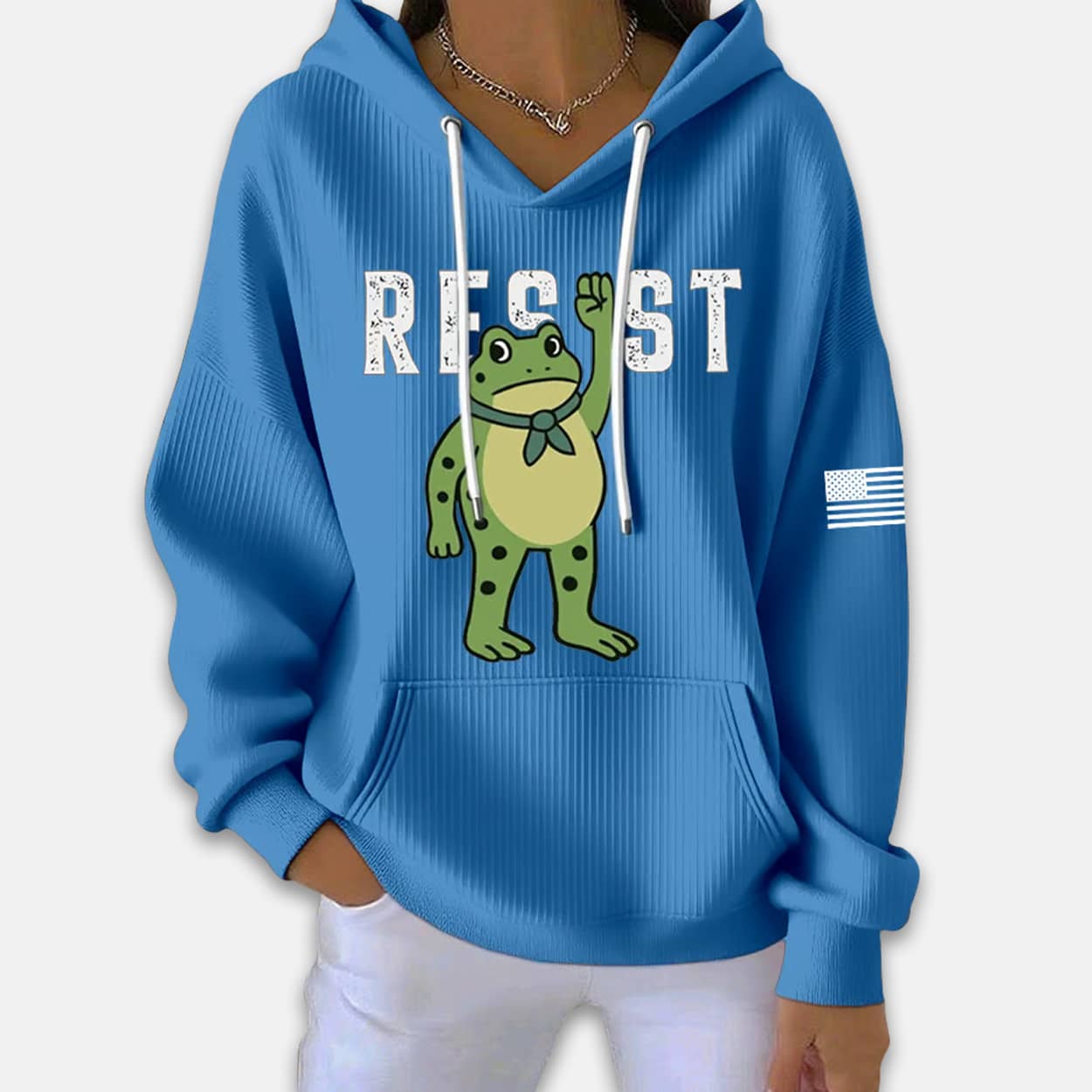 Portland Frog Resist Ribbed Hoodie Portland Frog Resist Ribbed Hoodie