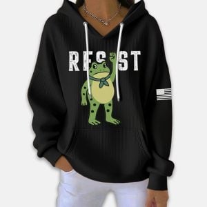 Portland Frog Resist Ribbed Hoodie 4 Portland Frog Resist Ribbed Hoodie