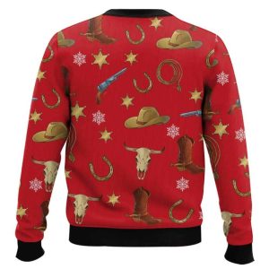 Cowboy Cardigan Ugly Christmas Sweater1