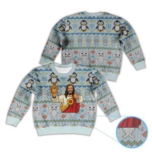 Crown Royal Jesus Penguin Ugly Christmas Sweater1