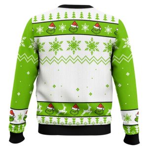 Grnch Rolling Up Some Christmas Spirit Ugly Christmas Sweater1