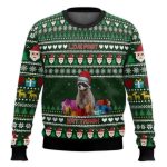 Raccoon Live Fast Eat Trash Ugly Christmas Sweater