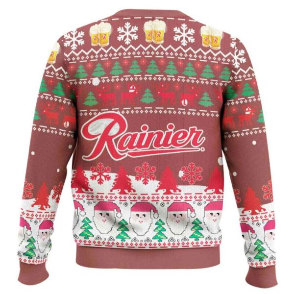 Rainier Beer Santa Claus Ugly Christmas Sweater