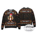 2025 Ready For The Party Turkey Ugly Christmas Sweater