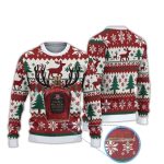 Reindeer Snowflake Crown Royal Black Ugly Christmas Sweater