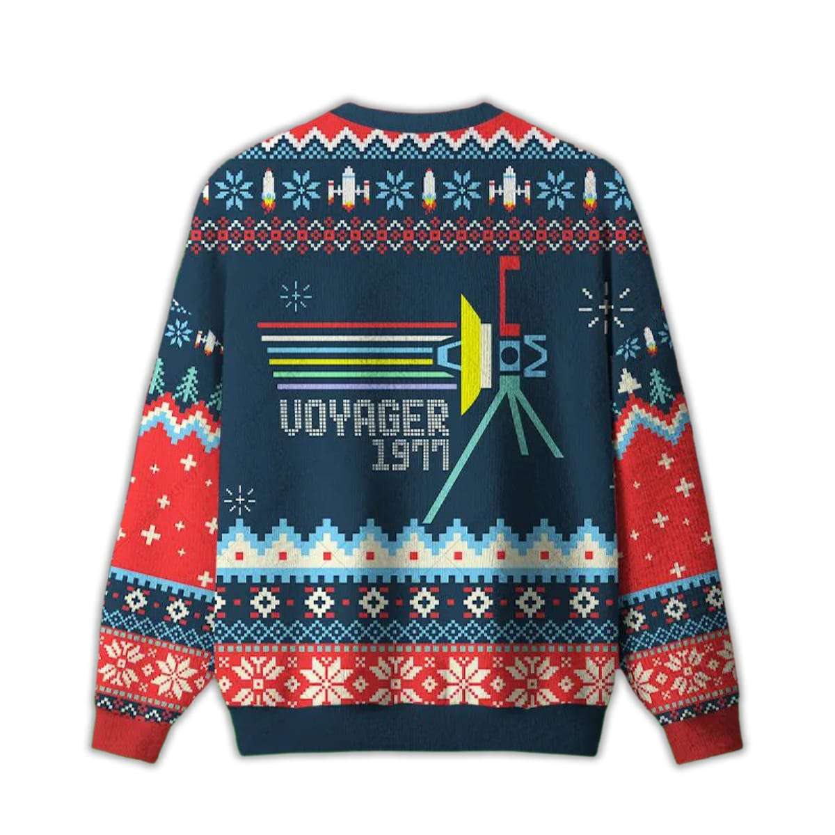 2025 Retro NASA Voyager Spacecraft Ugly Christmas Sweater 2025 Retro NASA Voyager Spacecraft Ugly Christmas Sweater