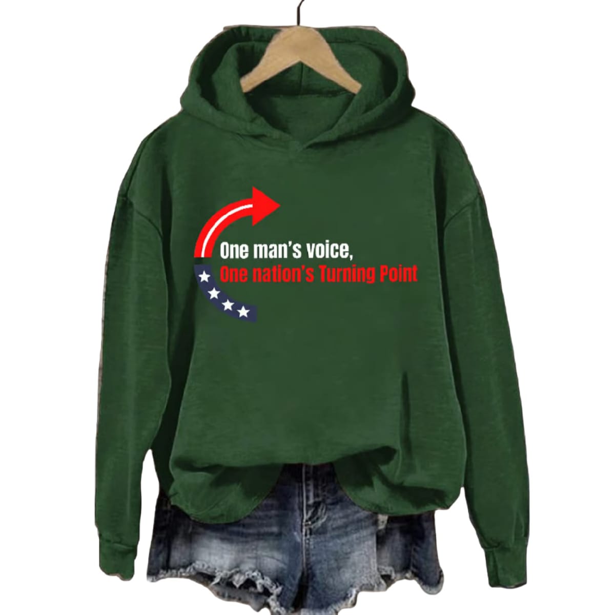 Retro One Man’s Voice One Nation’s Turning Point Print Hoodie Retro One Man’s Voice One Nation’s Turning Point Print Hoodie