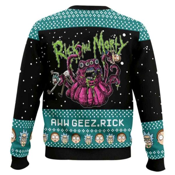 Rick And Morty Aww Geez Rick Ugly Christmas Sweater