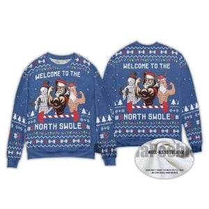 2025 North Swole Santa Snowman Reindeer Ugly Sweater