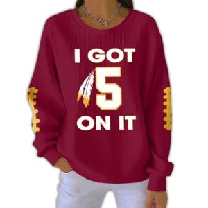 Commanders I Got 5 On It Pit Striped Sweatshirt